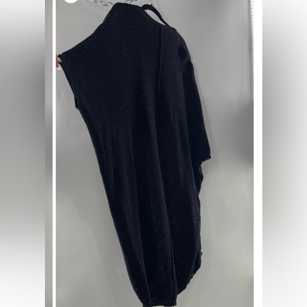 Free People Kai 2 piece Black Knit Cardigan, crop Tank with buttons set small - Picture 6 of 16